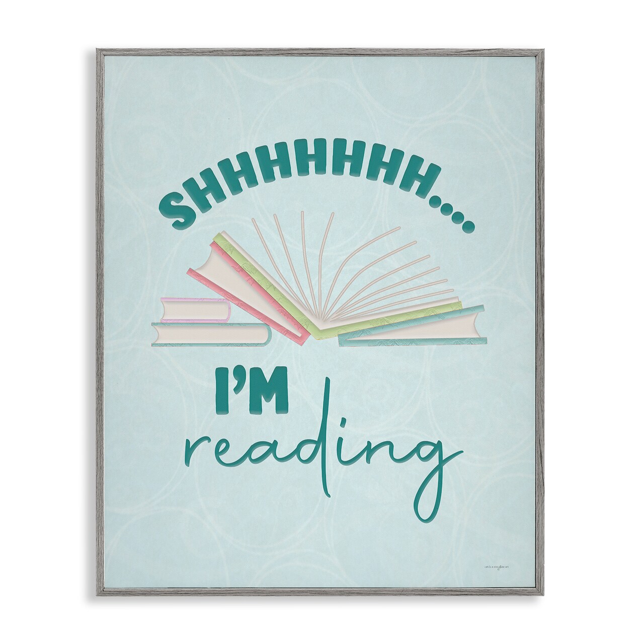 Stupell Industries Shhh I'm Reading Framed Giclee, design by Seven Trees Design